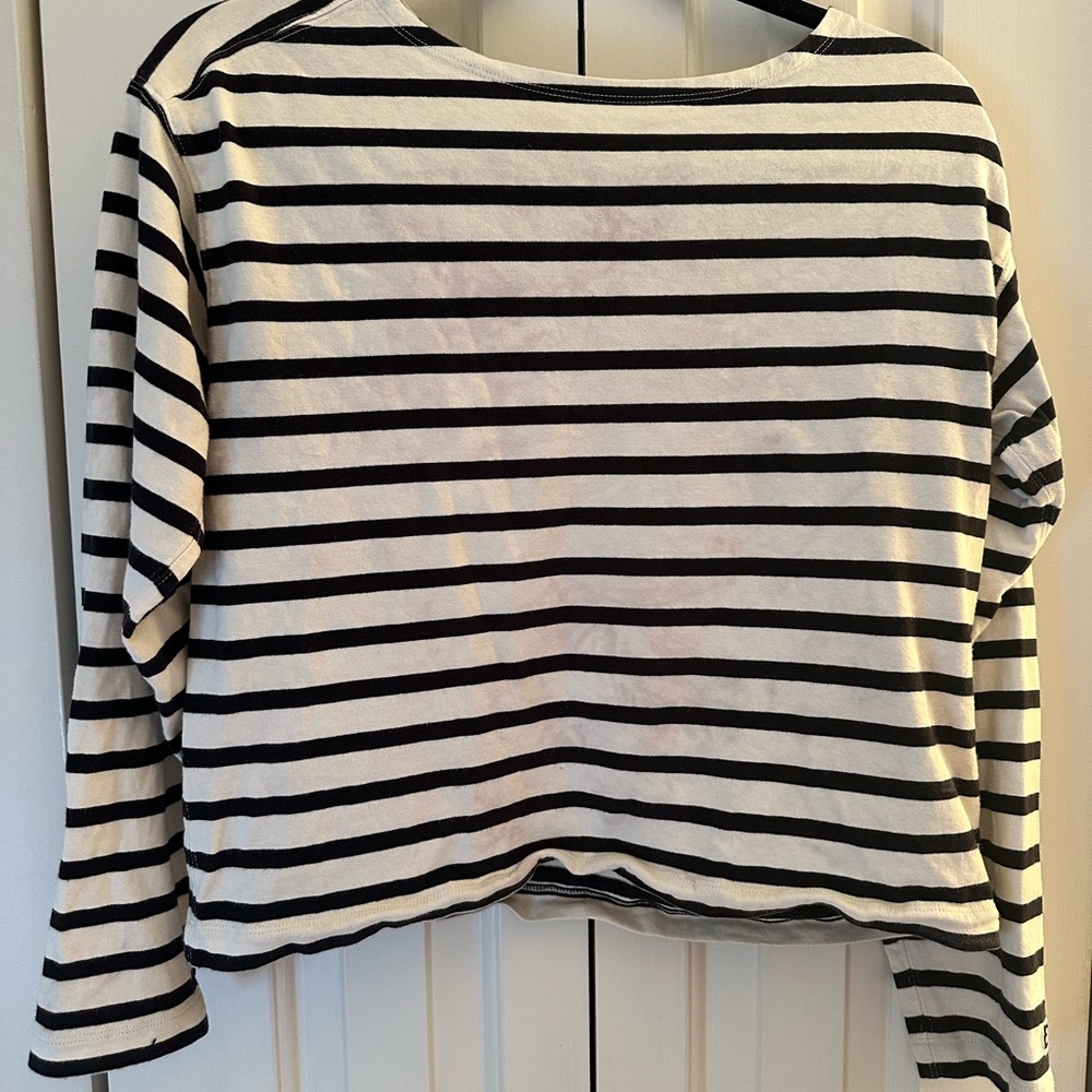 Everlane Black and White Striped Tee